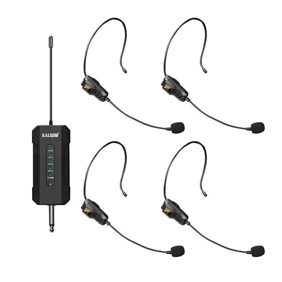 Sistema de micrófono para auriculares inalámbricos ealsem ES-384 4 canales UHF