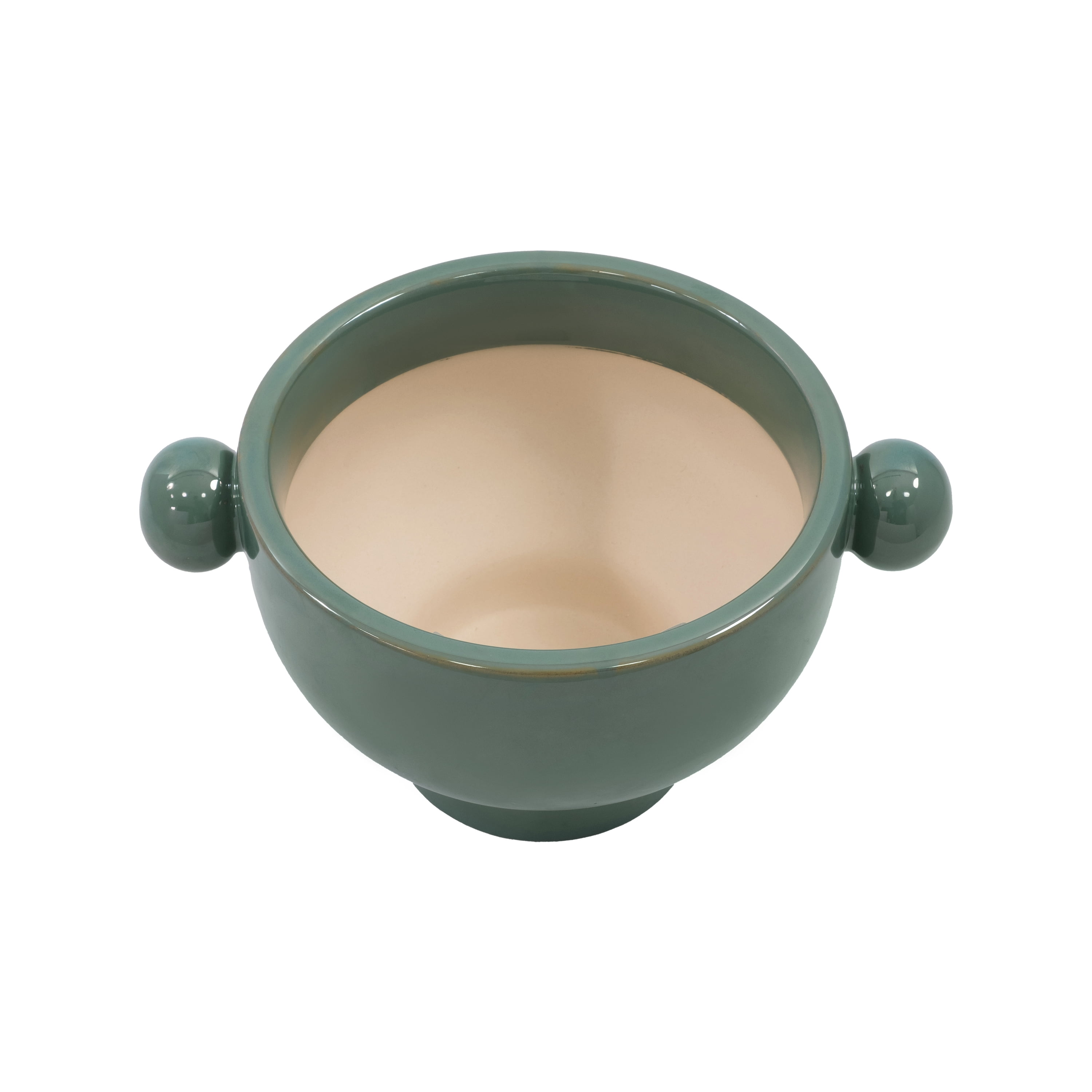 Beautiful 7" Soft Teal Handled Ceramic Planter by Drew Barrymore