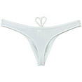 thumbnail image 2 of Botmois Men Solid Swim Thong Nylon Swimwear Pouch Bikini Swimsuit T-back Bikini White XL, 2 of 4