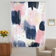 thumbnail image 3 of Navy Blue Pink Art Sheer Curtains 45 Inches Long, Abstract Contemporary Luxury Light Filering Curtains, Breathable Simi Curtain Privacy Drapes for Kitchen Bathroom Lightweight Small Window Treatment, 3 of 9