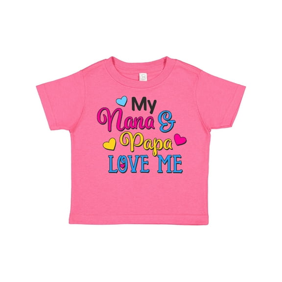 Inktastic My Nana and Papa Love Me with Hearts Boys or Girls Toddler T-Shirt