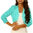 thumbnail image 2 of Purcolt Women's Sheer Floral Lace Cropped Cardigan Elegant Long Sleeve Open Front Shrug Top Summer Casual Jackets for Evening Dresses, 2 of 7