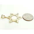 thumbnail image 6 of 14k yellow gold star of David Jewish Israel charm pendant religious jewelry 4.6g, 6 of 12