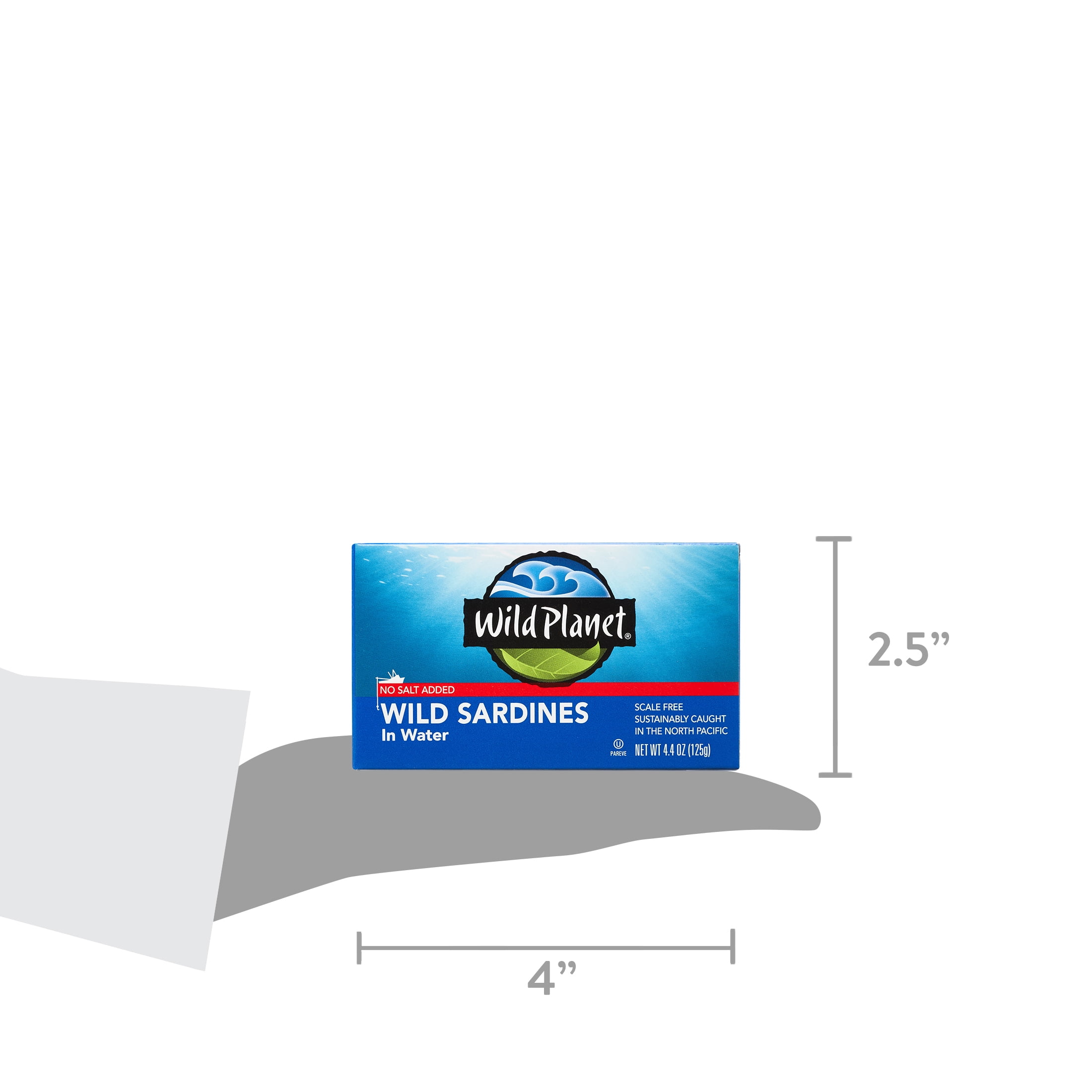 Wild Planet Wild Caught Sardines in Water, No Salt Added, 4.4 oz Can