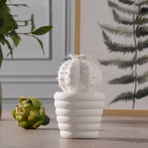 1Pcs White Cactus Statue Home Decor, Room Decor Ceramic Cactus Figurine, Ideal for Interior Decoration Or Couples, Wedding Gifts,Style 2