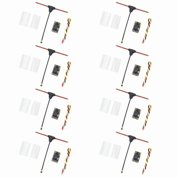 8PCS ELRS Receiver 2.4GHz NANO ExpressLRS Receiver CRSF with T-Type Antenna for RC FPV Traversing Drones Parts
