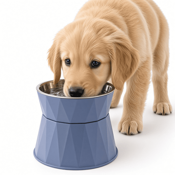 Raised Dog Bowls Elevated Dog Bowl Stainless Steel Pet Food Water Bowl for Dogs Cats, Raised Cat Food Bowl with Stable Base Blue