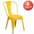 thumbnail image 3 of Flash Furniture Commercial Grade 4 Pack Yellow Metal Indoor-Outdoor Stackable Chair, 3 of 14