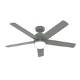 thumbnail image 3 of Hunter - Anorak Outdoor  Ceiling Fan With Light, Wall Control, 52-inch, Quartz Grey, Modern-style, 3-speed WhisperWind Motor, 50290, 3 of 18