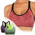 thumbnail image 2 of Sports Bra for Women, Longline Padded Strappy Sports Bras Medium Support Yoga Gym Running Workout Crop Tank Tops, 2 of 9