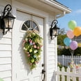 thumbnail image 6 of Artificial Tulips Bow Wreath, Easter Spring Home Door Decoration, Plastic Flower Wreath for Holiday Mantel and Table, 6 of 7