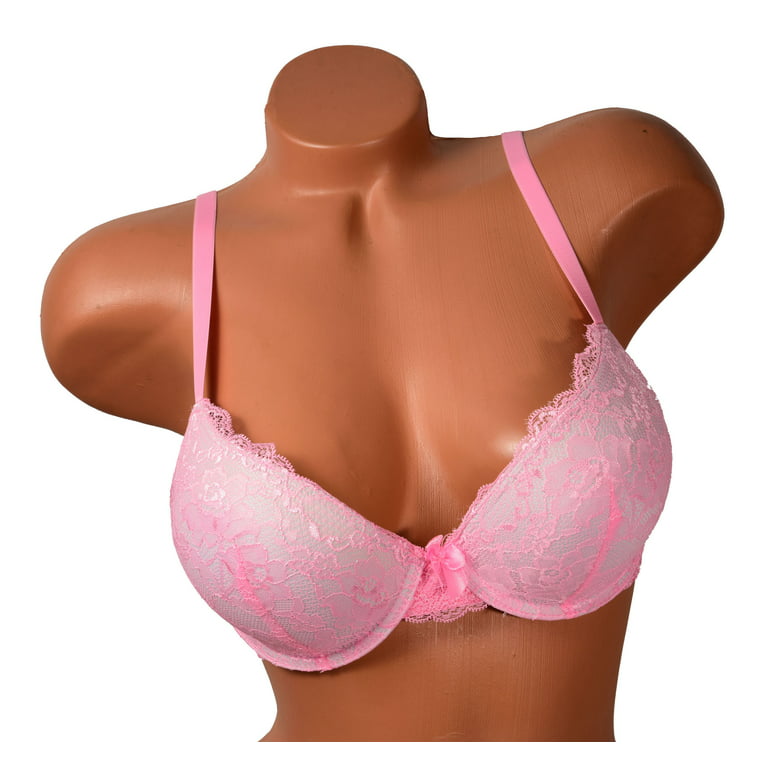 Women Bras 6 Pack of Double Pushup Lace Bra B cup C cup Size 32B (9904) 