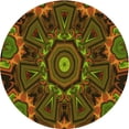 thumbnail image 1 of Ahgly Company Indoor Round Patterned Olive Green Area Rugs, 7' Round, 1 of 6
