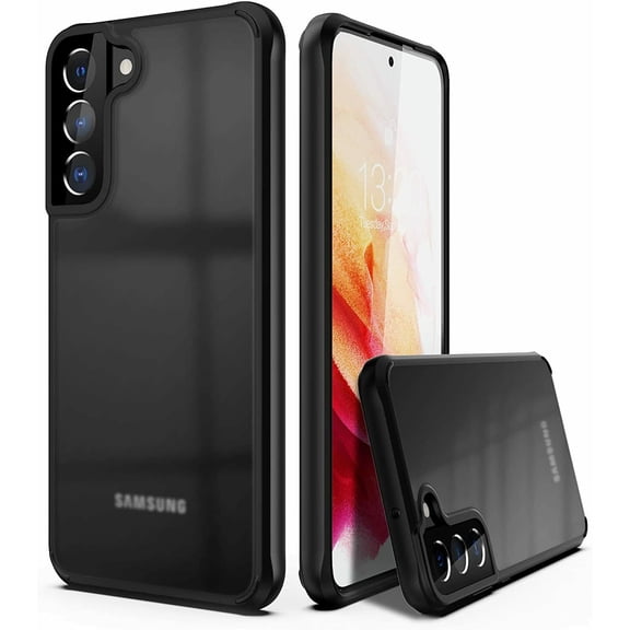 CaseBorne S Series Case for Samsung [Galaxy S22 5G] Hybrid Hard Back Soft Edge - Matte Black