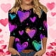 thumbnail image 1 of RKSTN Valentines 3/4 Sleeve Tops for Women Oversized Crewneck Valentine's Day Graphic Printed Short Sleeve T Shirt Womens Casual Round Neck Loose Comfy Loves Heart Print Three Quarter Sleeve Shirts, 1 of 6