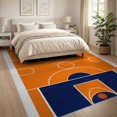 thumbnail image 3 of ODIKA 8'x10' Washable Area Rug Non-Slip Chair-Friendly Mat Round Basketball Hoop Striped Borders Blanket Football Bold Center for Dining Room, Large Office, Lounge, 3 of 7