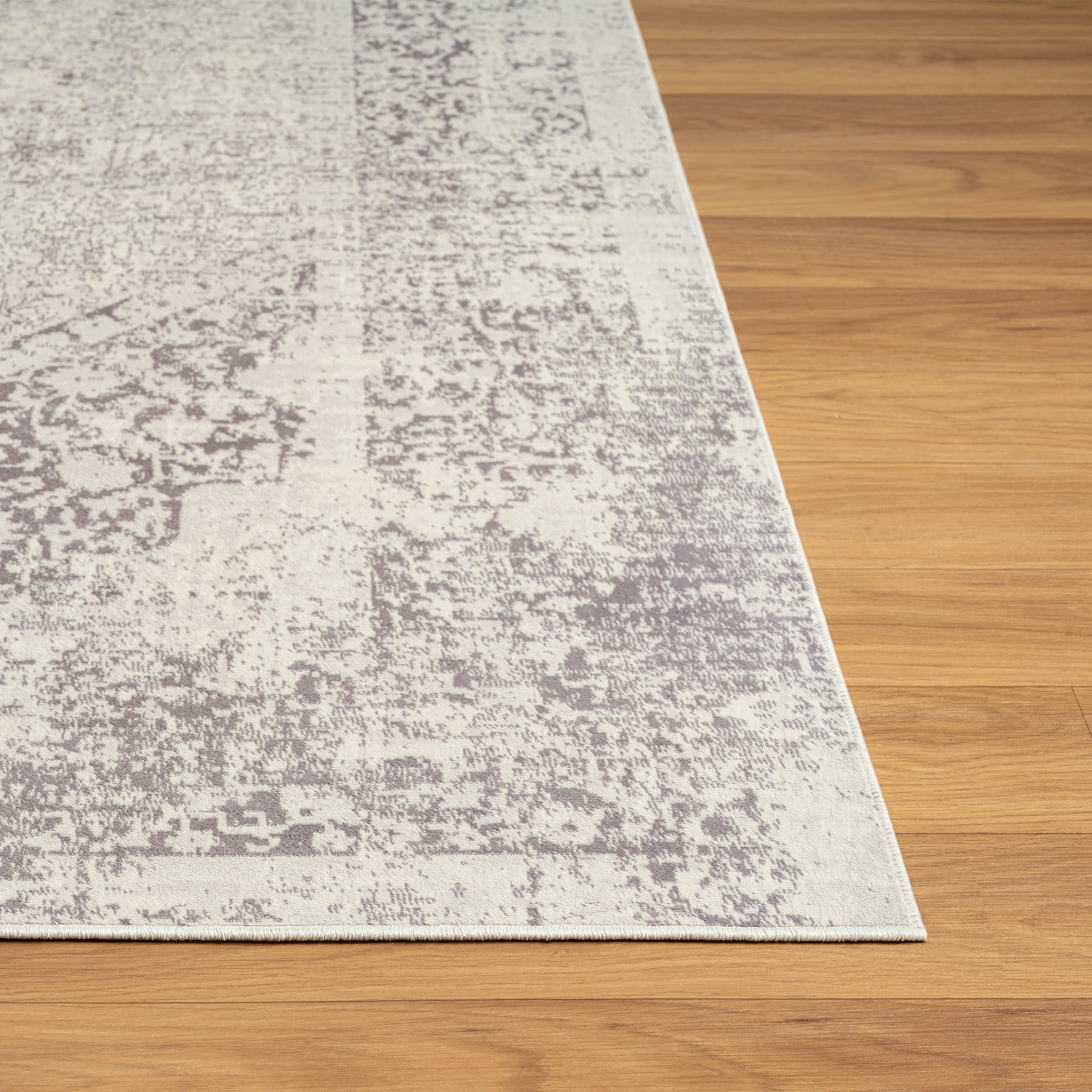 LR Home Brooke 5'3" x 7' Gray Medallion Waterproof Non-Slip Machine Washable Indoor Area Rug