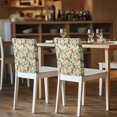 thumbnail image 5 of Xoenoiee Lemon Flower Print Chair Back Covers for Dining Chairs, Washable Stretchable Chair Slipcover Easy Install Back Chairs Protector for Wedding Party, 1 Pack, 5 of 7