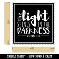 thumbnail image 2 of Inspirational The Light Shines in the Darkness Bible Verse Self-Inking Rubber Stamp Ink Stamper - Brown Ink - Small 1 Inch, 2 of 7