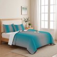 thumbnail image 5 of Twin XL Quilt Set 68''x98'', Turquoise Ombre Lightweight Summer Bedspread Coverlet Set with 2 Pillow Shams, Grey Modern Art Farmhouse Breathable All Season Quilt Bedding for Dorm/Guest Room, 5 of 9