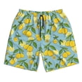 thumbnail image 3 of Uemuo Lemon (3) Pattern Men's Swim Trunks Hawaiian Beach Bathing Suit Swimsuits Beach Quick-Dry Shorts with Pockets-XX-Large, 3 of 9