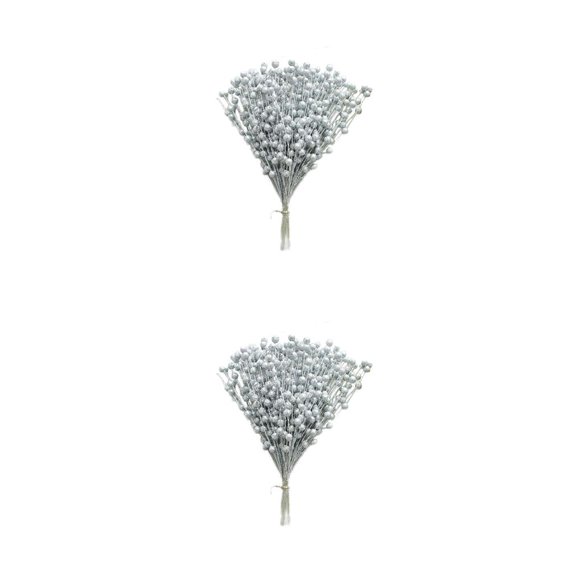 Ramo de Bayas Artificiales Inteprter Oficina Navidad Decoración Floral Plata 2Conjunto