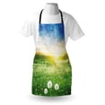 thumbnail image 3 of Spring Apron Dandelion Flower Field Meadow Rural Grass Vivid Sunset Clouds Idyllic Image, Unisex Kitchen Bib Apron with Adjustable Neck for Cooking Baking Gardening, Lime Green Blue, by Ambesonne, 3 of 3