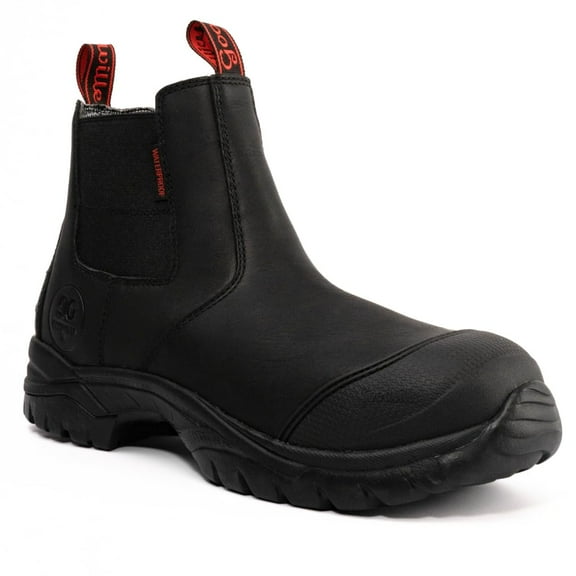 GOODVILLE Atlant Men's Work Boots, 6 inch Waterproof Safety Toe, Slip On Safety Oiled Leather Shoes