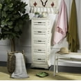 thumbnail image 2 of SAFAVIEH Sarina Solid Rustic 5 Drawer Cabinet, Distressed Cream (16.5 in. W x 12.6 in. D x 46.5 in. H), 2 of 11
