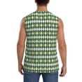 thumbnail image 4 of Pofeuu Light Green Squares Print Men's Muscle T-Shirt, Sleeveless, Muscle Tank, Classic Muscle Tee Top For Men Casual Sleeveless Muscle T-Shirt Trendy Clothes-3X-Large, 4 of 7