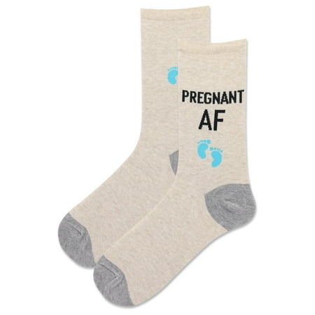 

HotSox Women s Pregnant AF Socks 1 Pair Natural Melange Women s 9-11 Shoe