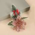 thumbnail image 1 of Flores artificiales de Navidad con purpurina, decoraciones para árboles de Navidad, adornos navideños falsos para el hogar, decoraciones de Año Nuevo, 1 unidad, 1 of 4