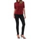 thumbnail image 2 of INSPIRAR CHIC Blusa de Encaje Floral de Cuello Alto con Mangas Cortas Abullonadas Elegante Blusa de Encaje para Mujeres Talla M Rojo Oscuro, 2 of 6