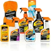 Armor All Premier Car Care Kit (8 Items) - 3pc Ultra Wax & Wash Kit, 3pc Interior, Glass Cleaner & Air Freshener and 2pc Tire Shine & Wheel Kit, 18574