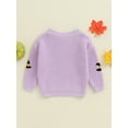 thumbnail image 3 of Toddler Baby Girl Halloween Outfits Witch Hat Embroidery Sweater Warm Knitted Long Sleeve Pullover Sweaters Tops Infant Fall Winter Knitwear, 3 of 7