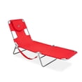 thumbnail image 1 of Ostrich The Original Chaise Beach Lounge Chair, Folding & Reclining Outdoor Lounger, Red, 1 of 12