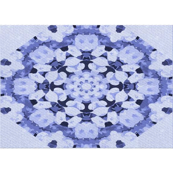 Ahgly Company Indoor Rectangle Patterned Heavenly Blue Area Rugs, 5' x 8'
