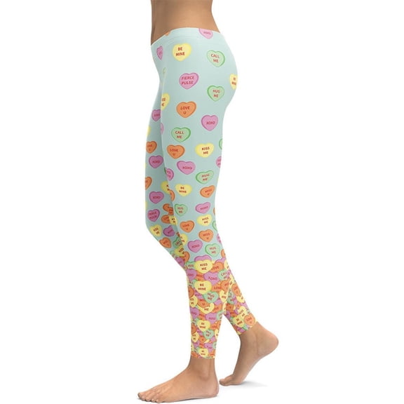 Candy Hearts Leggings Size: XS for Women | FIERCEPULSE