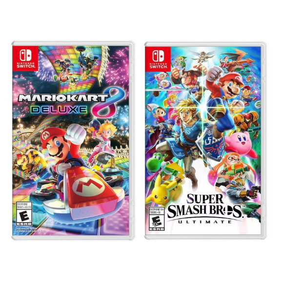Super Smash Bros Ultimate + Mario Kart 8 Deluxe Bundle para Switch