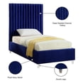 thumbnail image 6 of Meridian Furniture Candace Solid Wood Tufted Velvet Twin Bed in Navy, 6 of 7