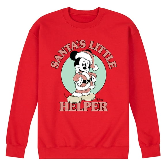 Disney - Mickey Santas Little Helper - Men's Crew Fleece Sweatshirt Sweatshirt