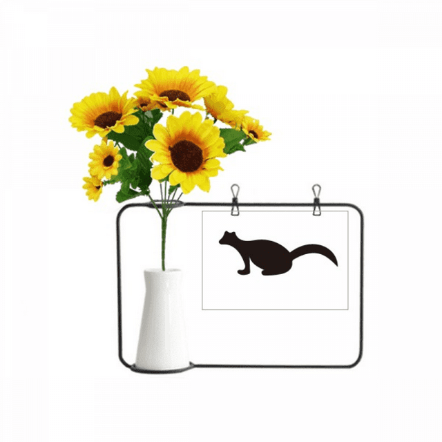 Black Polecat Animal Portrayal Artificial Sunflower Vases Bottle Blessing Card