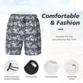 thumbnail image 3 of Yiaed Tropical Sloth Print Mens Swim Trunks Bathing Suit Compression Liner Beach Swim Shorts Swimwear Quick Dry Zipper Pocket No-Chafing Board Short-Medium, 3 of 6