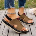 thumbnail image 5 of Xijirk Women Casual Sandals Comfortable Open Toe Design Fastening Summer Wear Ideal Footwear Women Sandals for Everyday Activities and Walking,Brown,9, 5 of 9