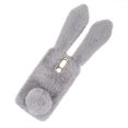 thumbnail image 3 of Plush Phone Cover Rabbit Ear Four Seasons All-Match Warm Rhinestone Camera Frame TPU Phone Case Phone Shell Compatible with LG K40 (Light Gray), 3 of 6