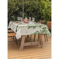 thumbnail image 3 of Outdoor Tablecloth with Umbrella Hole for Patio/Picnic/Party/Camping, Spring Botanical Waterproof Table Cloth Rectangle Table Cover Washable, Watercolor Leaves Flowers Birds Beige (60"x 102"), 3 of 8