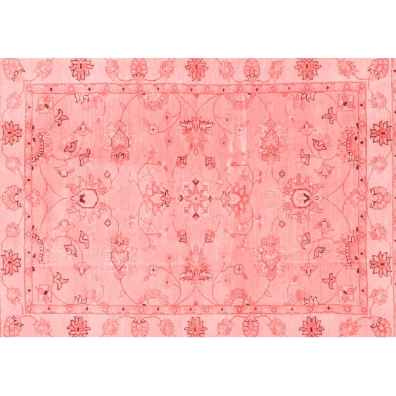 Ahgly Company Machine Washable Indoor Rectangle Oriental Red Traditional Area Rugs, 6' x 9'