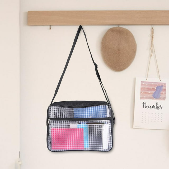 Bolso bandolera transparente para eventos en estadios, resistente al agua, práctico con correa para el hombro, de PVC transparente, para conciertos. L