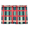 thumbnail image 7 of Yayeee Kitchen Curtains Tier Pair Light Filtering 27"x36" Rod Pocket Short Cafe Window Panel, Green Plaid, 7 of 7