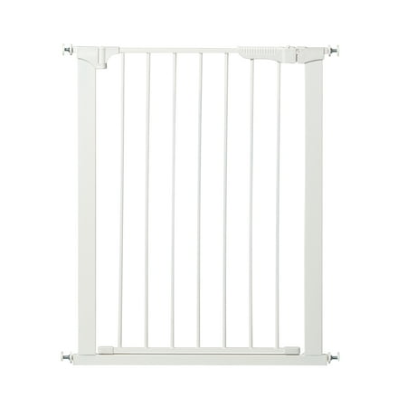 Kidco Tall and Wide Auto Close Child Safety Pressure Mounted Gate, Steel, White